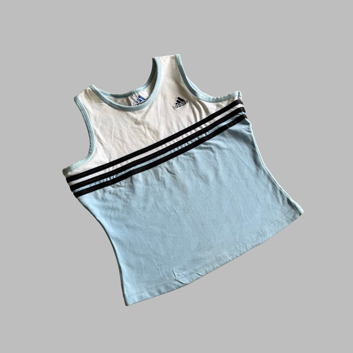 90s Adidas Three Stripe Panelled Tank - S