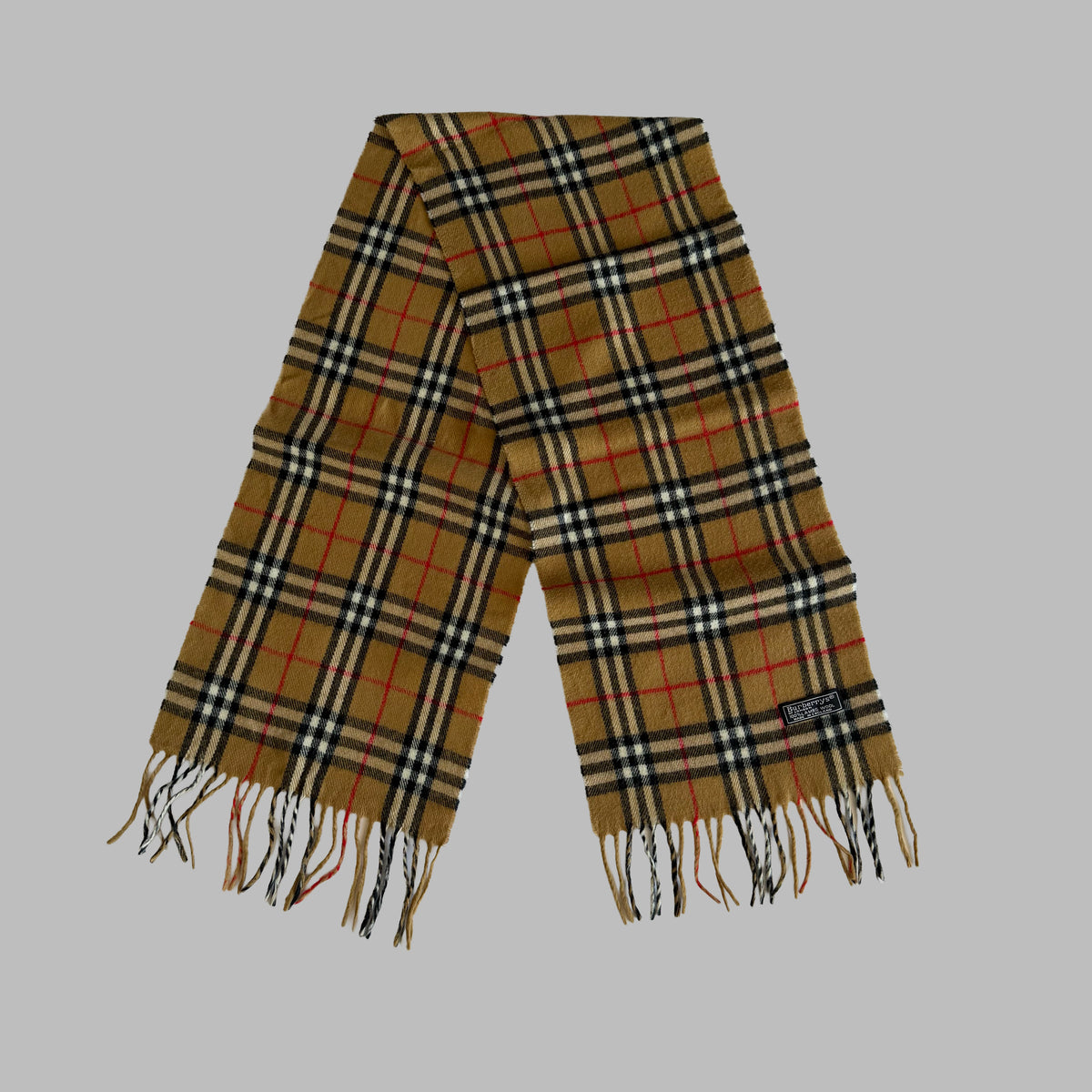 90s Burberry Lambswool Nova Check Scarf
