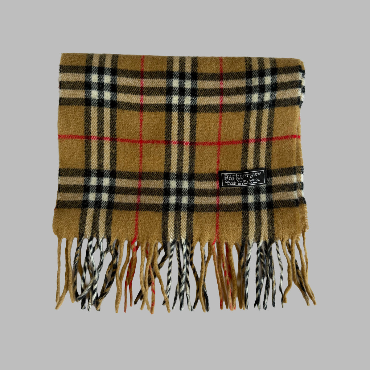 90s Burberry Lambswool Nova Check Scarf