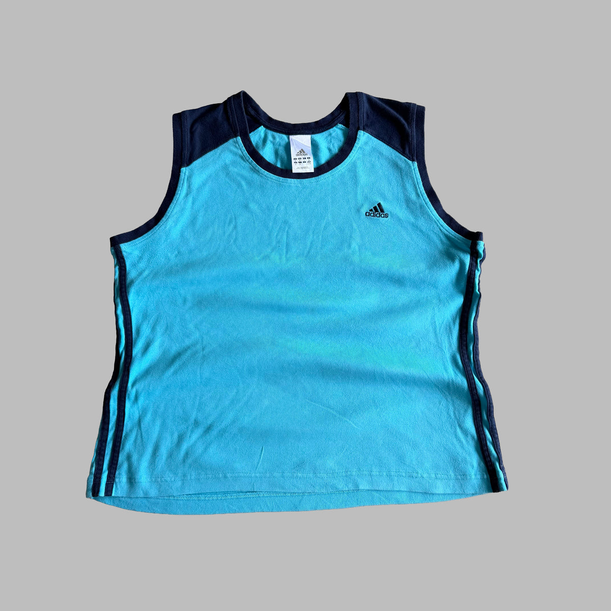 Y2K Adidas Three Stripe Activewear Tank - XL