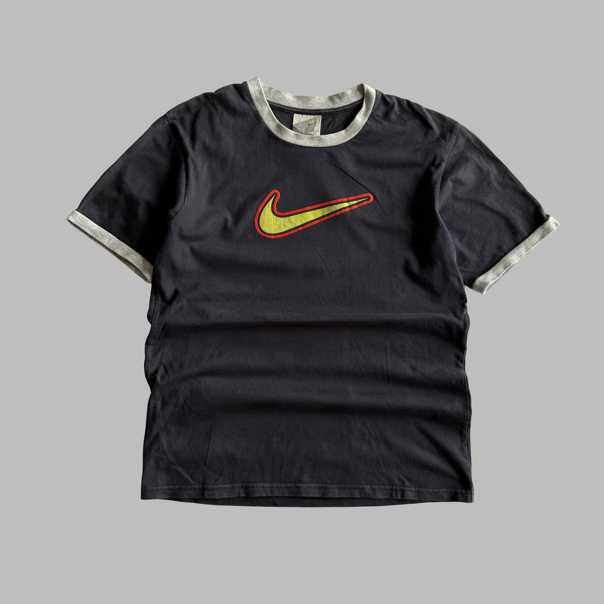Y2K Nike Centre Swoosh Ringer Tee - L
