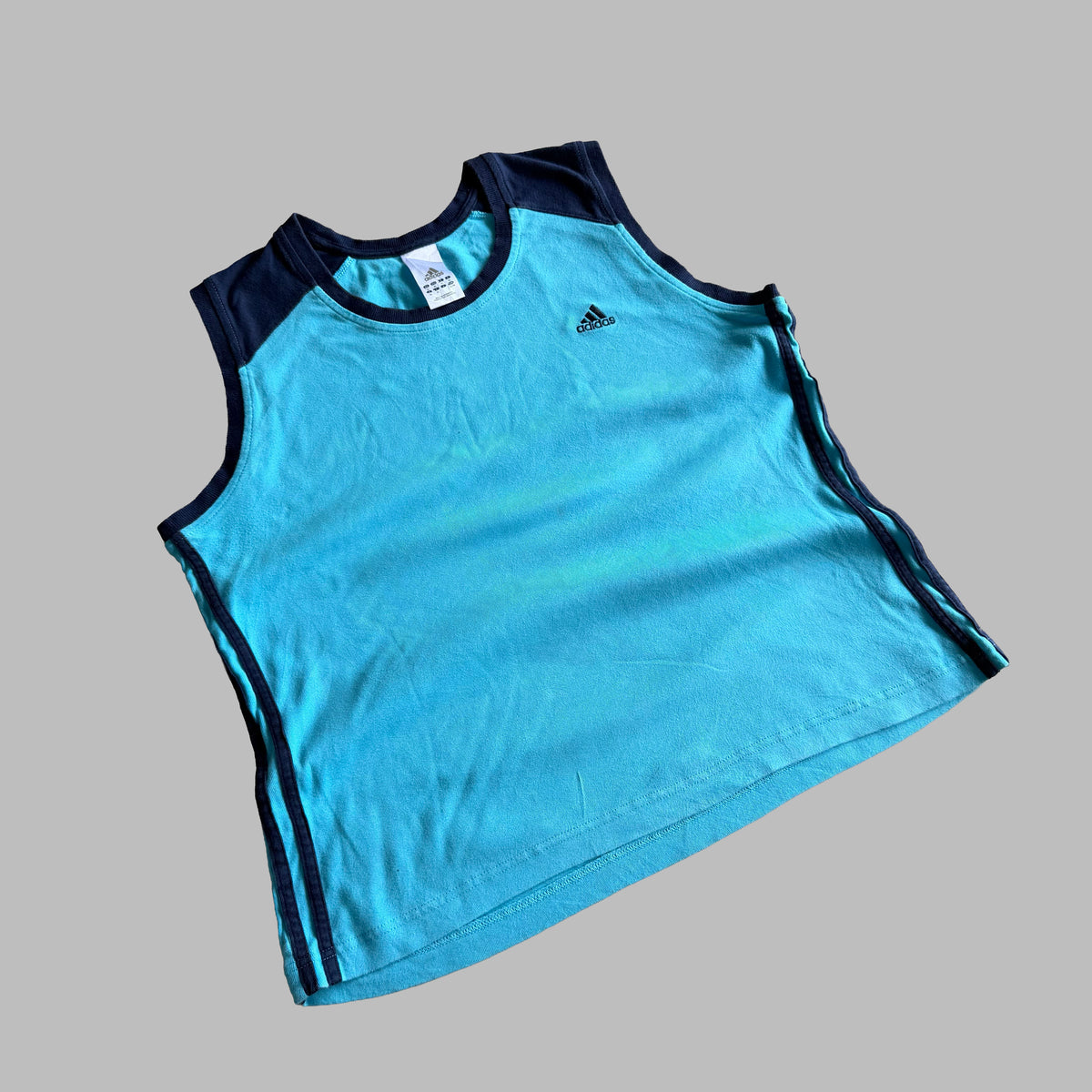 Y2K Adidas Three Stripe Activewear Tank - XL