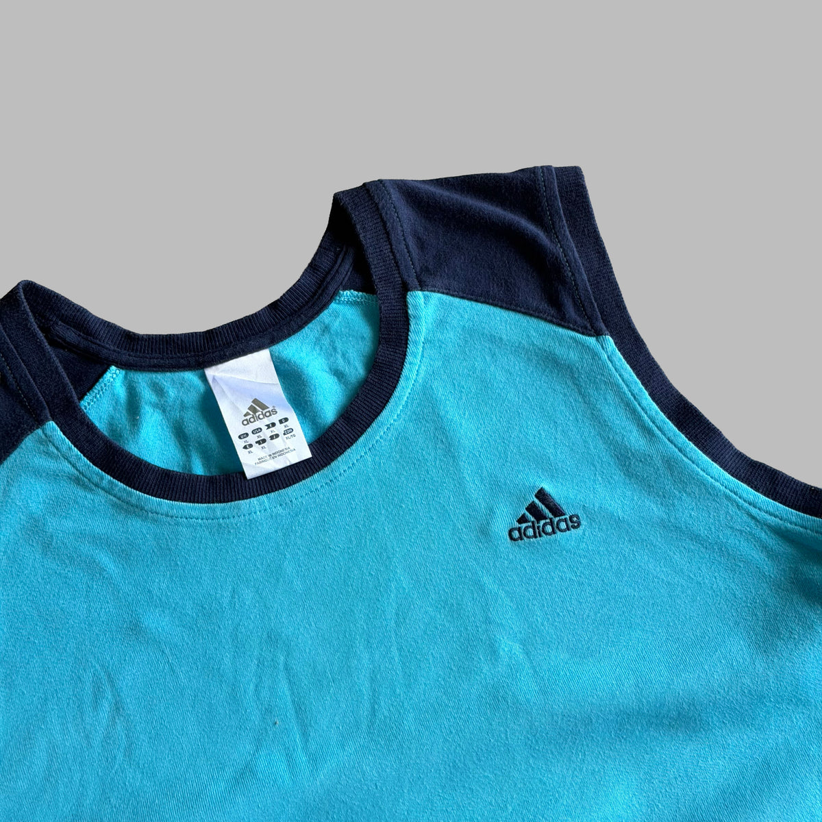 Y2K Adidas Three Stripe Activewear Tank - XL