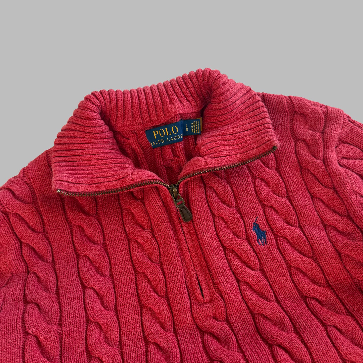 Polo Ralph Lauren Cable Knit Quarter Zip - L