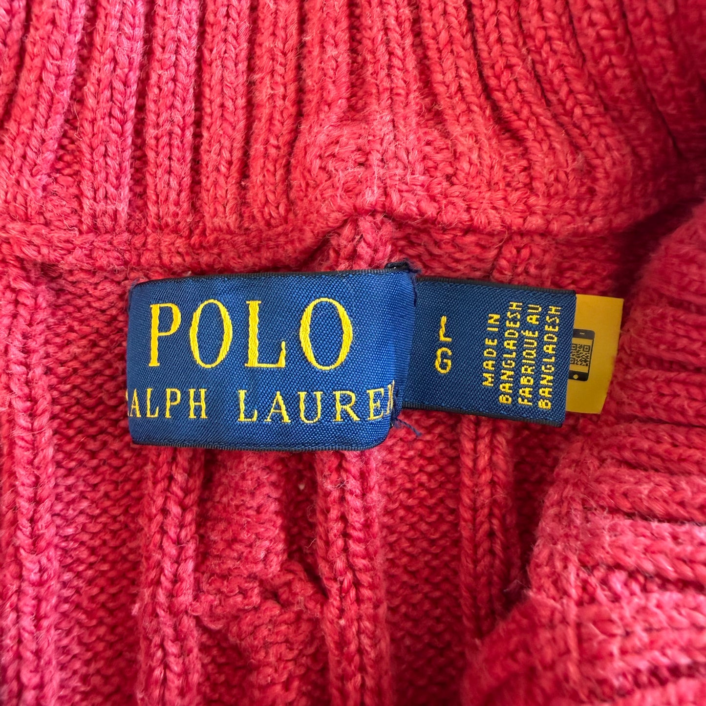 Polo Ralph Lauren Cable Knit Quarter Zip - L