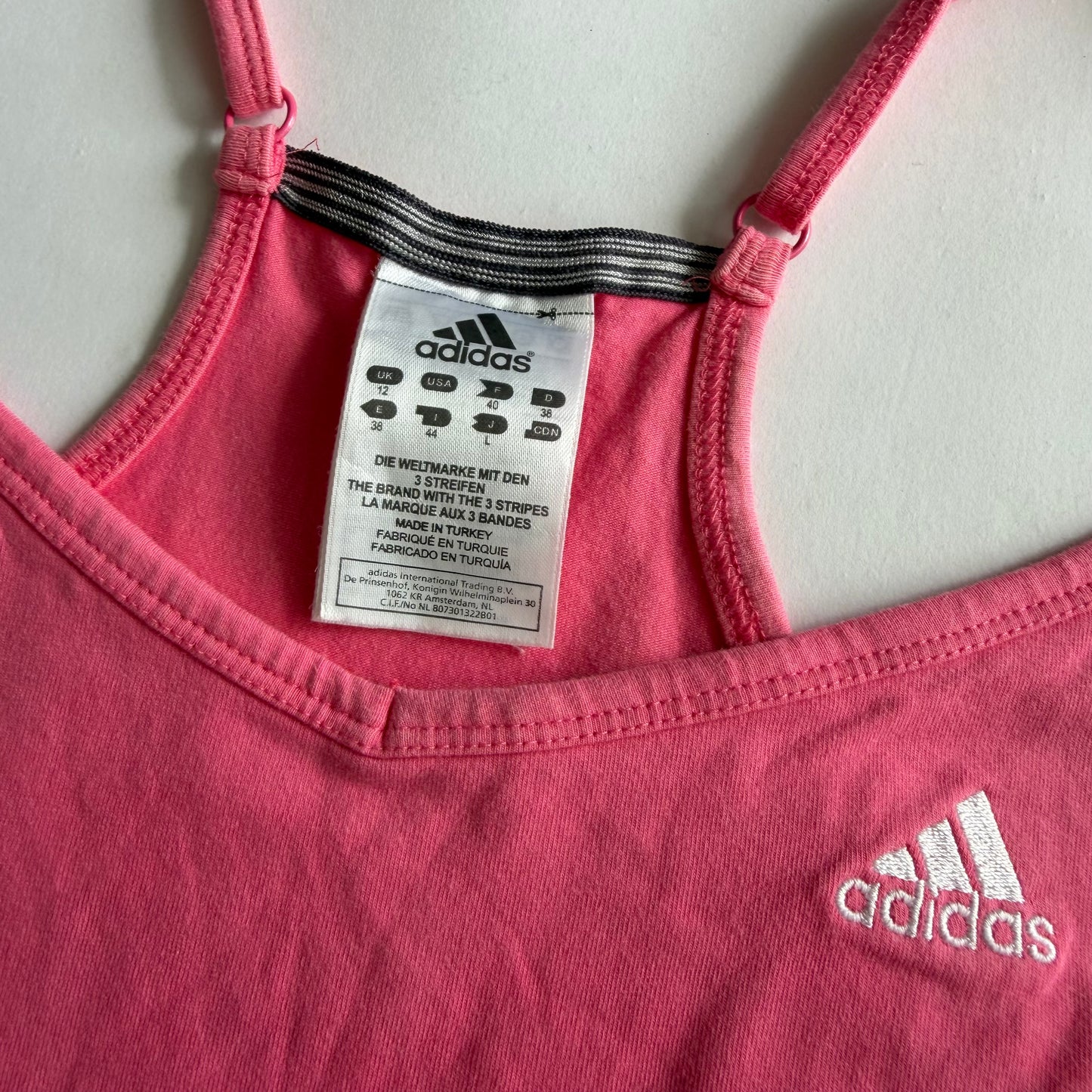 Y2K Adidas Three Stripe Activewear Racer Back Tank - M
