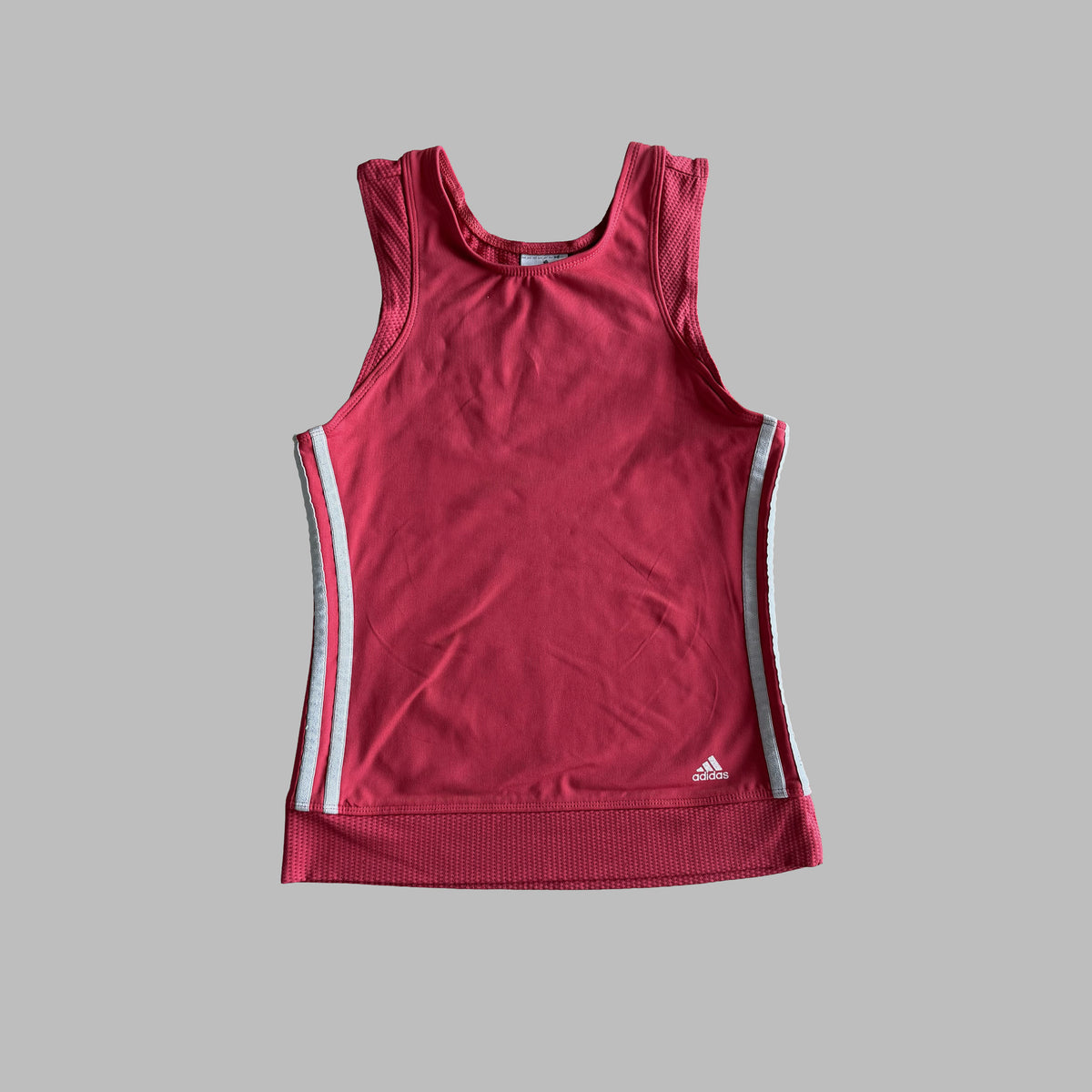 Y2K Adidas Three Stripe Activewear Tank - S/M