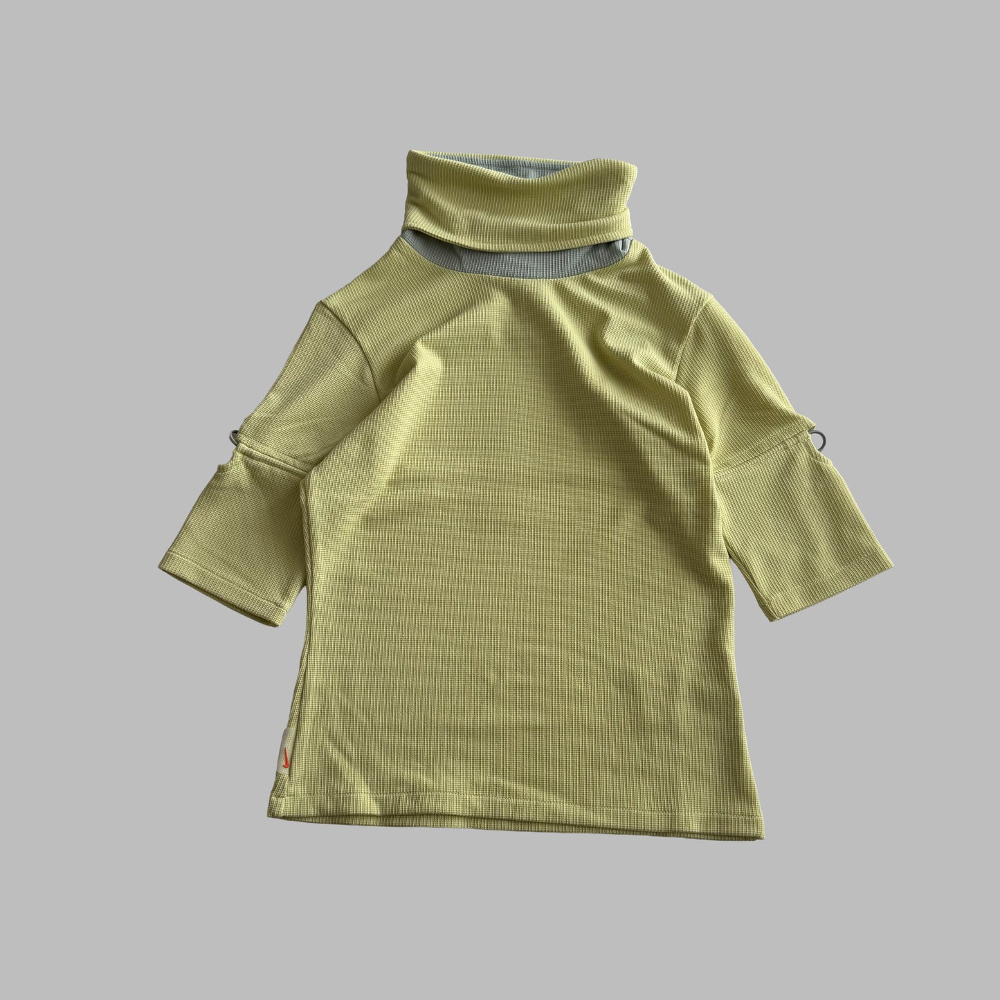 Y2K Deadstock Nike Ruched Sleeve Funnel Neck Top - S/M