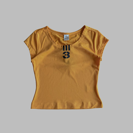 Y2K Dead Stock Adidas Three Stripe Fitted Activewear Tee - M