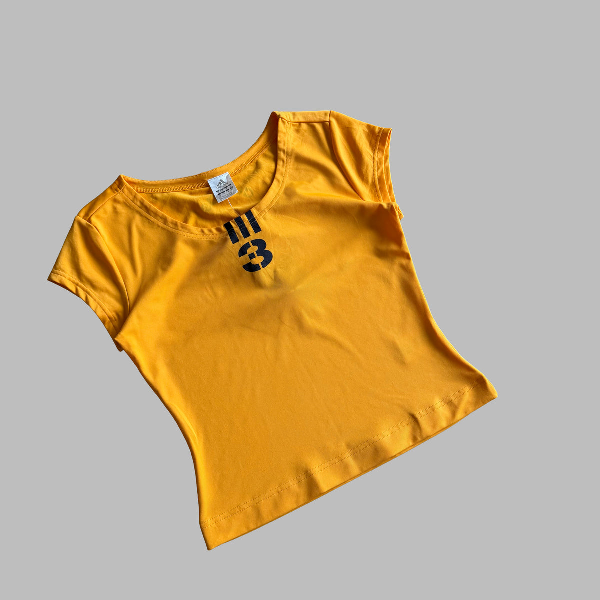 Y2K Dead Stock Adidas Three Stripe Fitted Activewear Tee - M