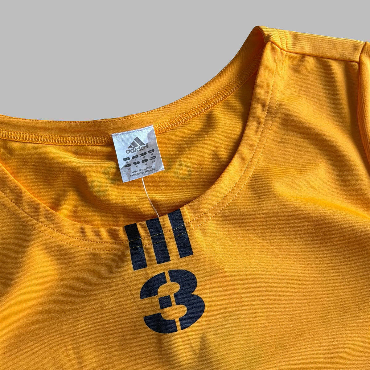 Y2K Dead Stock Adidas Three Stripe Fitted Activewear Tee - M