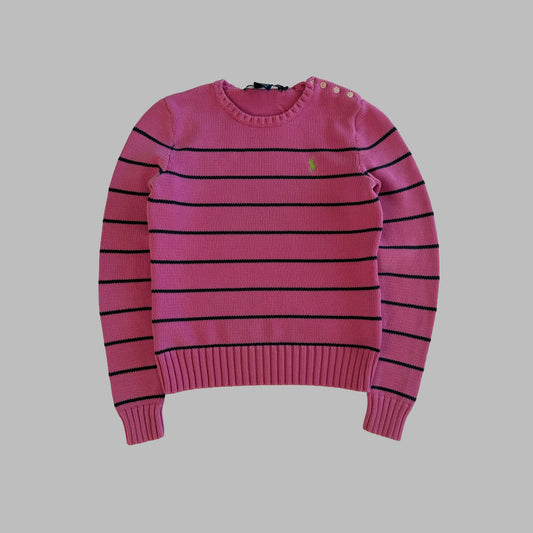 Y2K Polo Ralph Lauren Striped Heavy Knit - S
