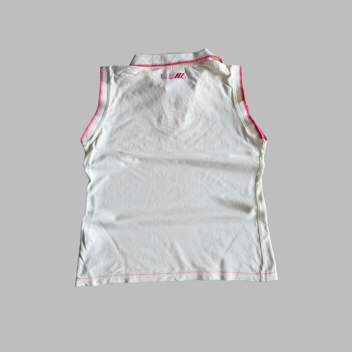 Y2K Adidas Striped Polo Top - S
