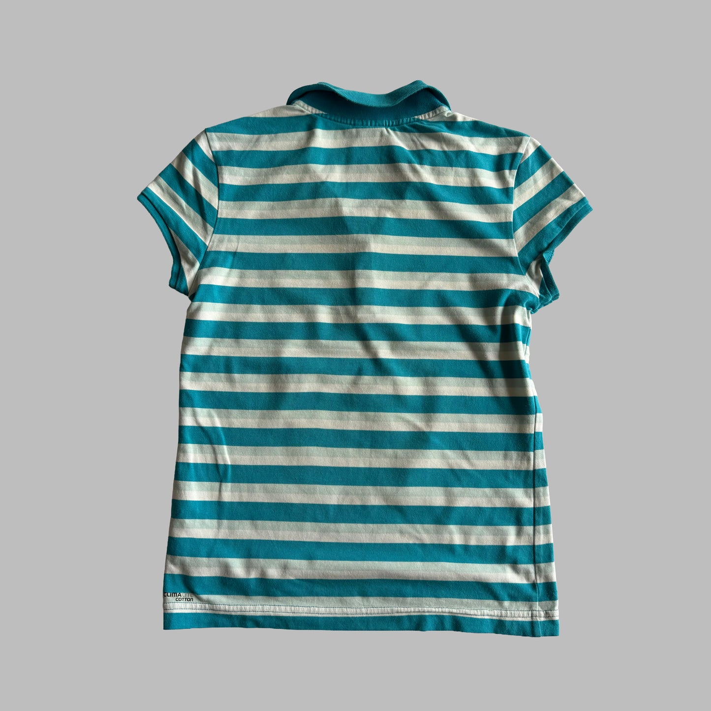 Y2K Adidas Striped Polo Top - S
