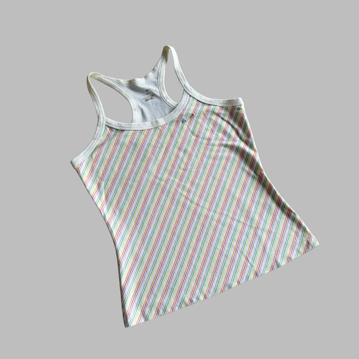 Y2K Nike Striped Racerback Activewear Tank - M
