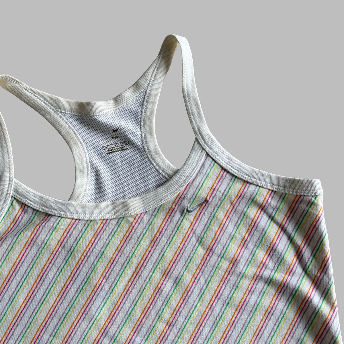 Y2K Nike Striped Racerback Activewear Tank - M