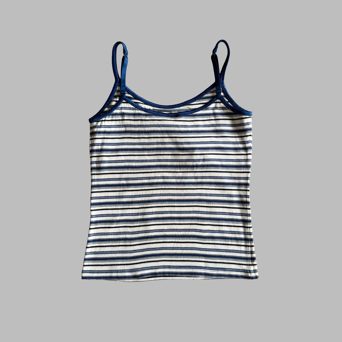 Y2K Nike Striped Cotton Fitted Tank - M