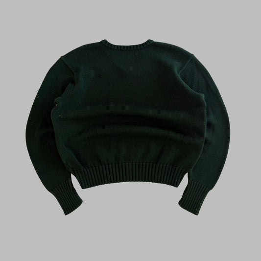 90s Polo Ralph Lauren Striped V-neck Heavy Knit - L