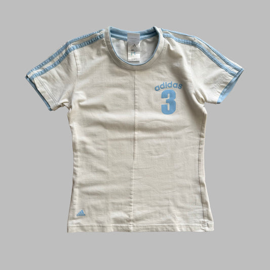 Y2K Adidas Three Stripe Baby Tee - M