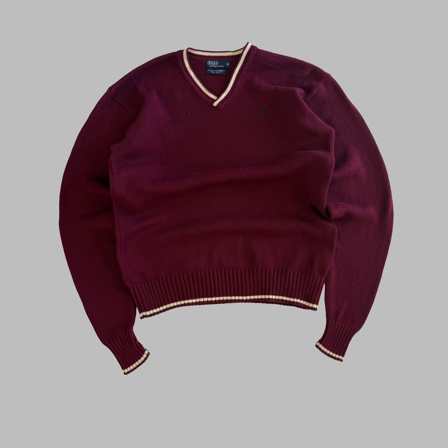 90s Polo Ralph Lauren V-neck Heavy Knit - XL