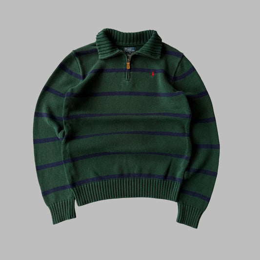 90s Ralph Lauren Striped Quarter Zip - Medium