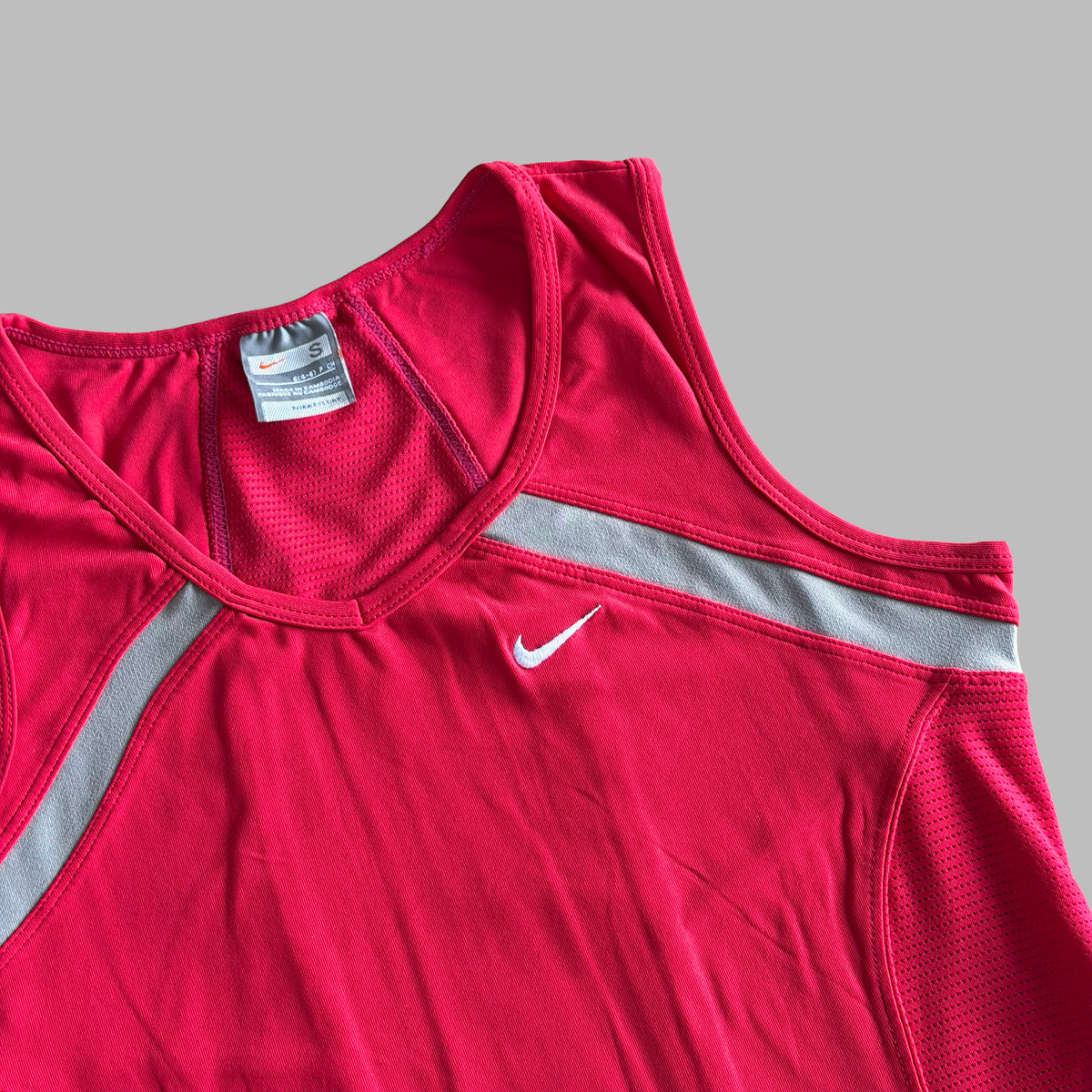 Y2K Nike Panelled Scoop Neck Activewear Tank - S