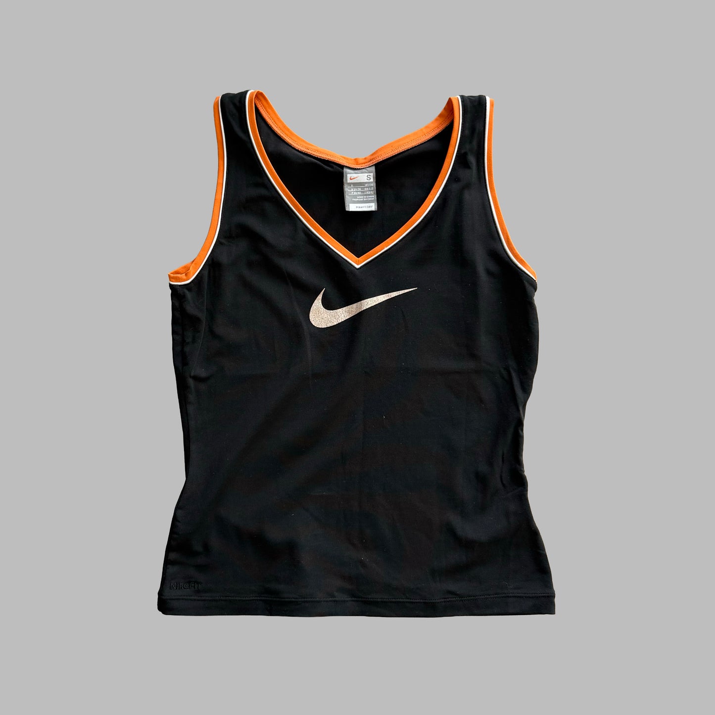 Y2K Nike Centre Swoosh Ringer Tank - S