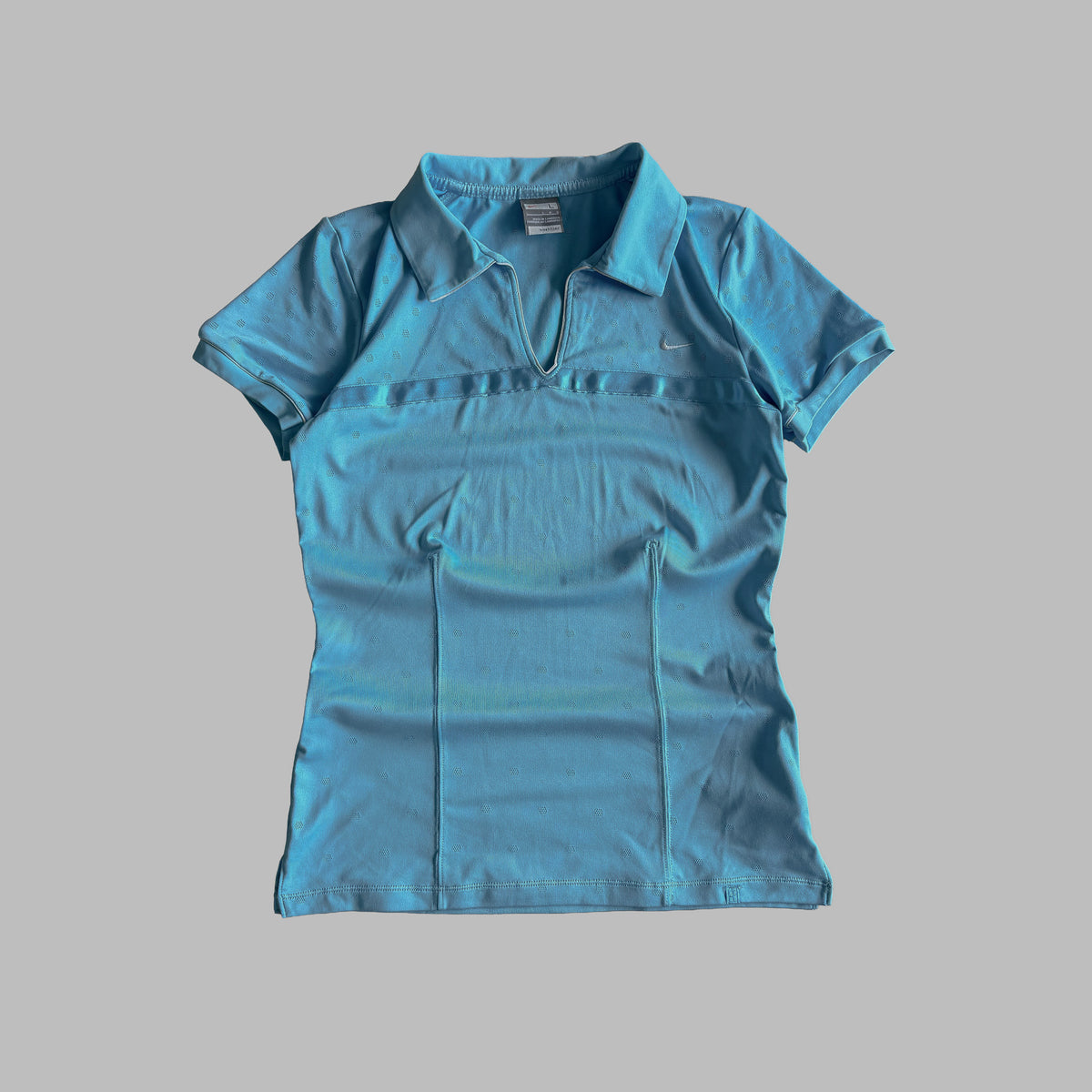 Y2K Nike Open V-Neck Polo Top - L