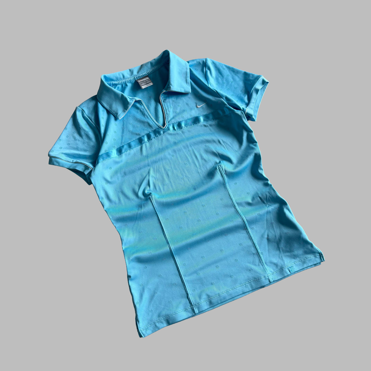 Y2K Nike Open V-Neck Polo Top - L