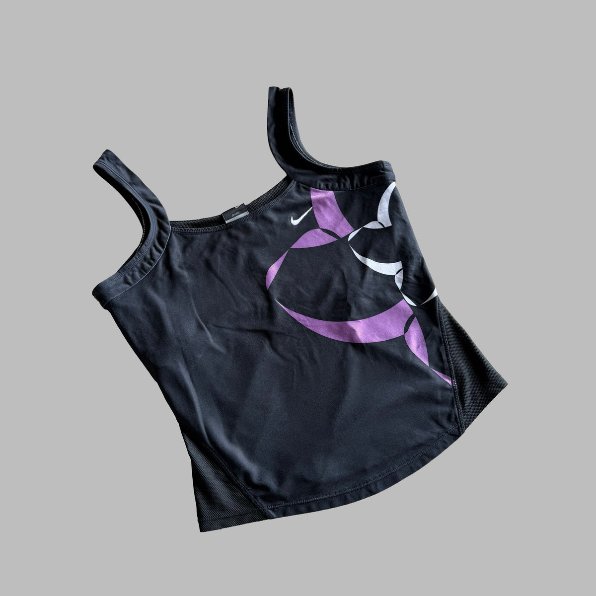 Y2K Nike Floral Square Neck Activewear Tank L