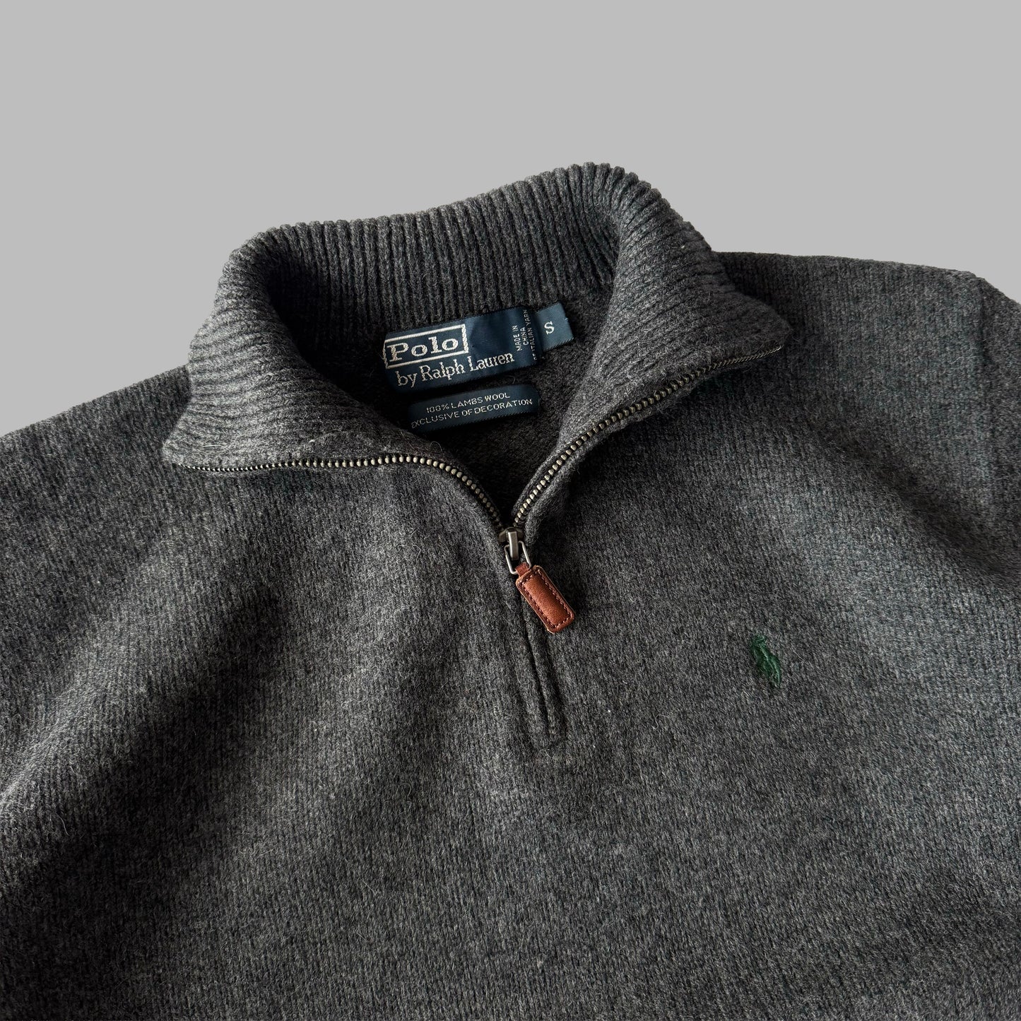 90s Ralph Lauren Lambs Wool Quarter Zip - Small
