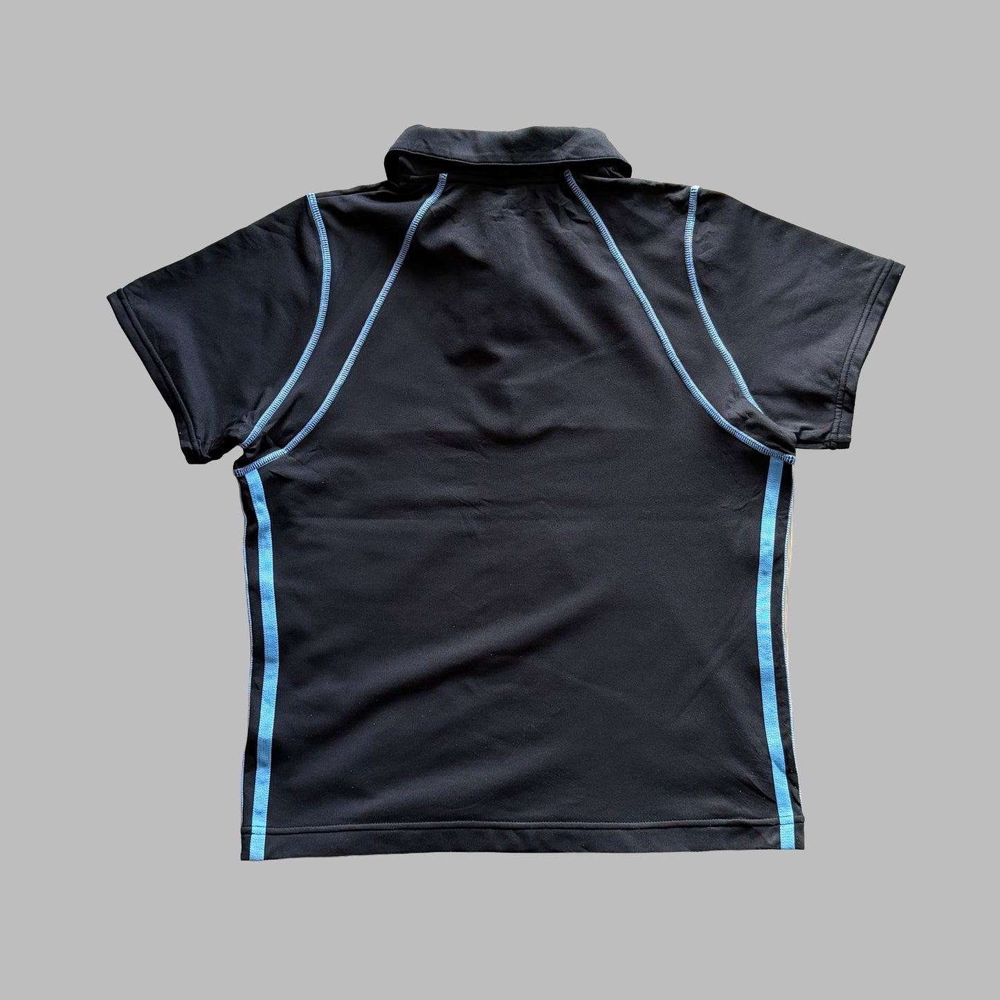 Y2K Adidas Three Stripe Quarter Zip Top - L