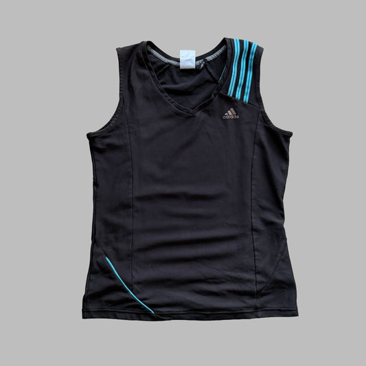 Y2K Adidas Three Stripe Activewear Top - L/XL