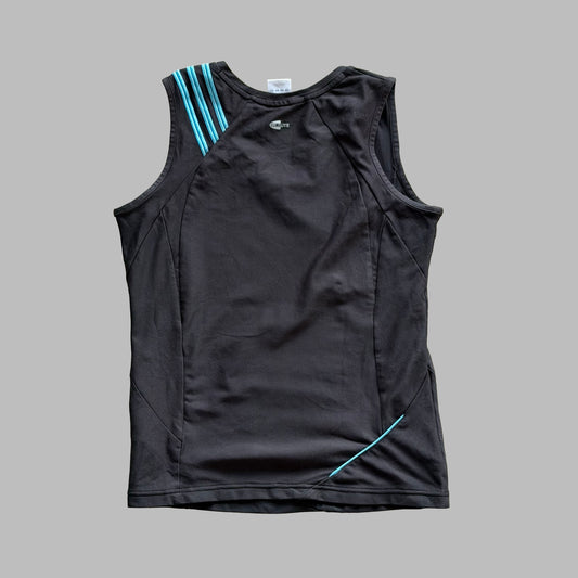 Y2K Adidas Three Stripe Activewear Top - L/XL