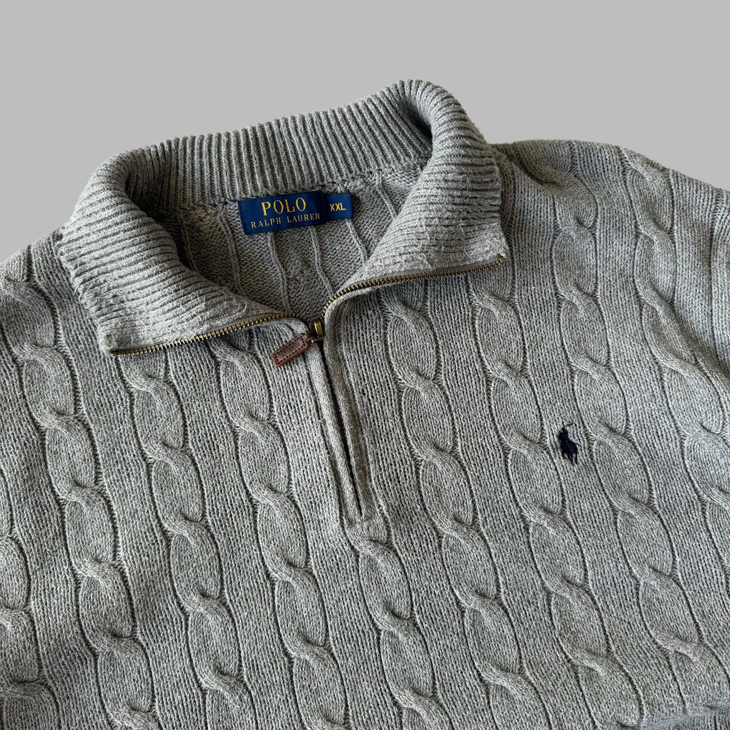 Ralph Lauren Cable Knit Quarter Zip - XXL