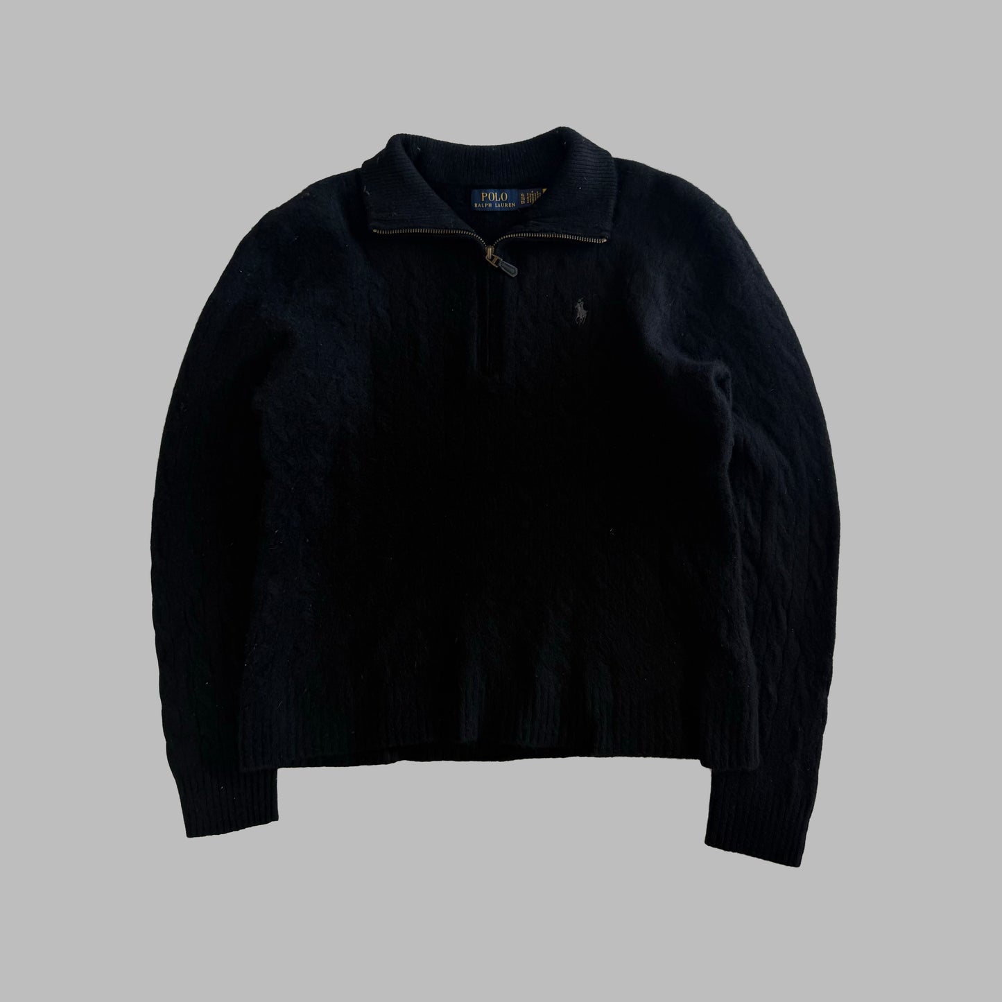 Polo Ralph Lauren Wool Cable Knit Quarter Zip - S