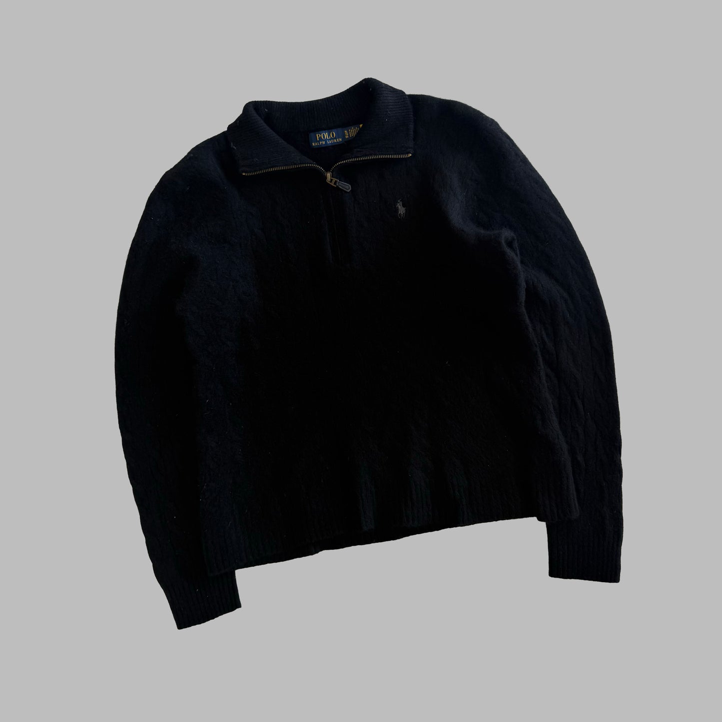 Polo Ralph Lauren Wool Cable Knit Quarter Zip - S