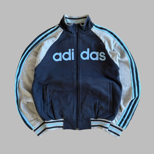 Y2K Adidas Three Stripe Spell Out Track Jacket - S