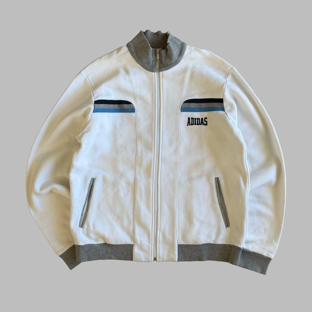 Y2K Adidas Striped Heavyweight Track Jacket - XL
