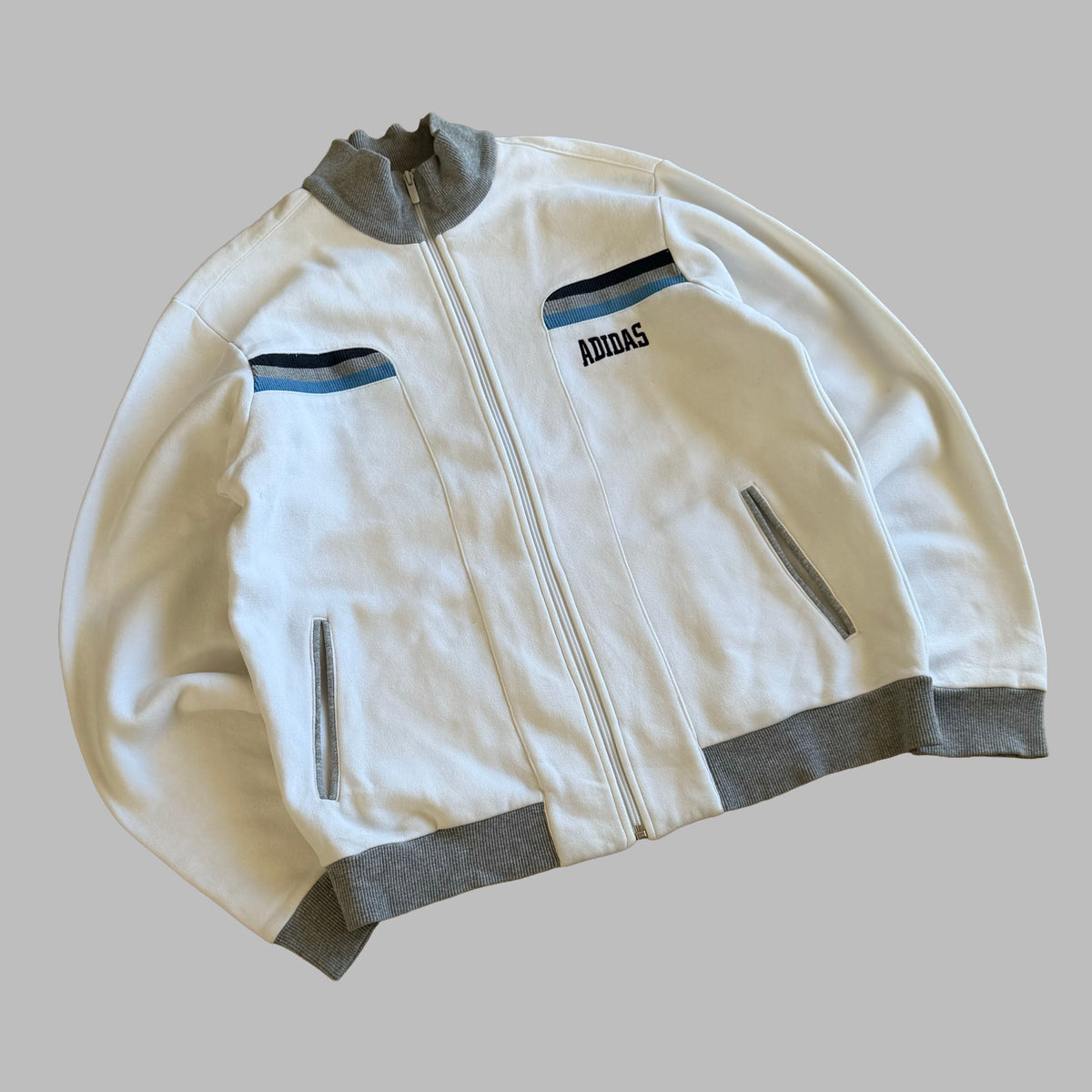 Y2K Adidas Striped Heavyweight Track Jacket - XL