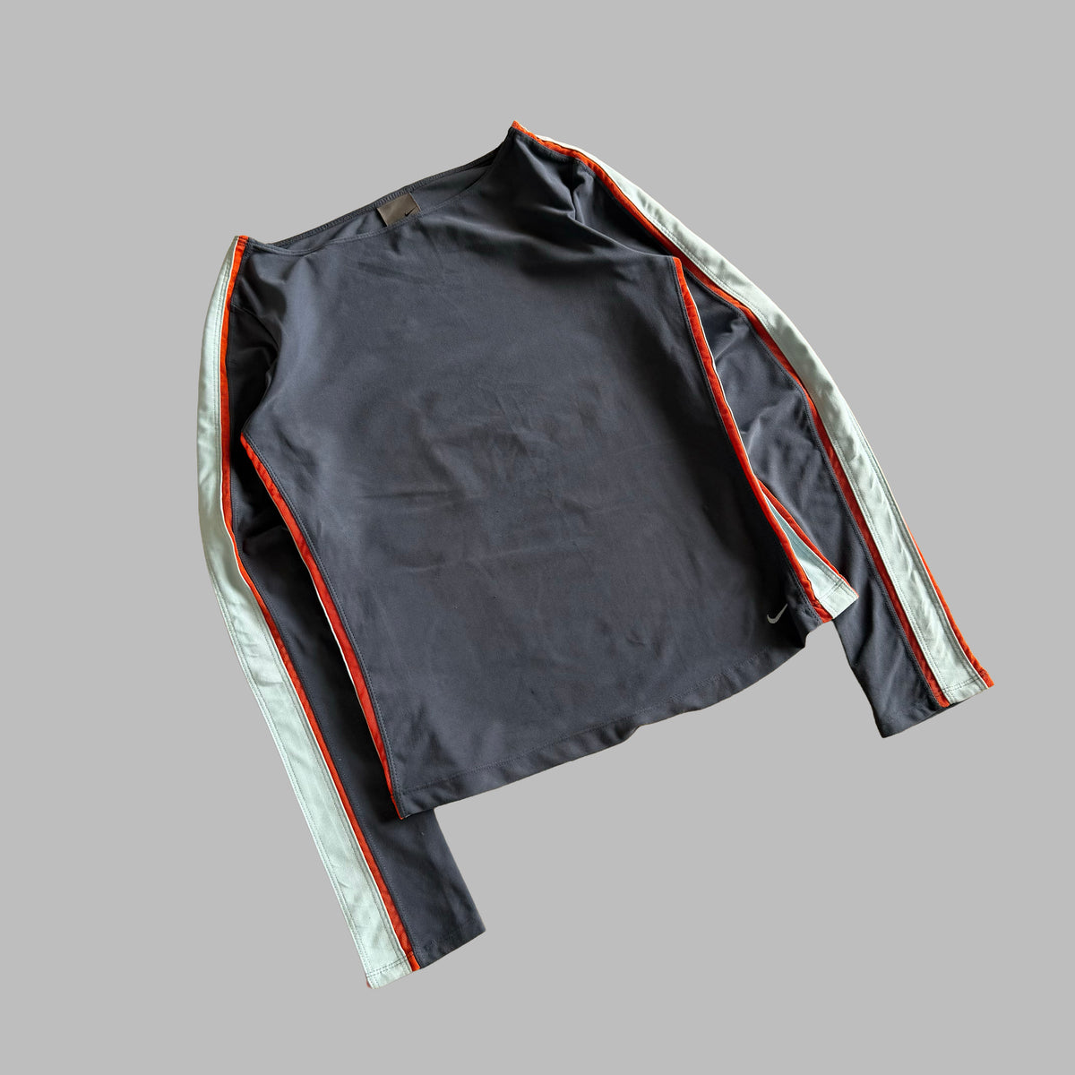 Y2K Nike Striped Scoop Neck Long Sleeve Top - M