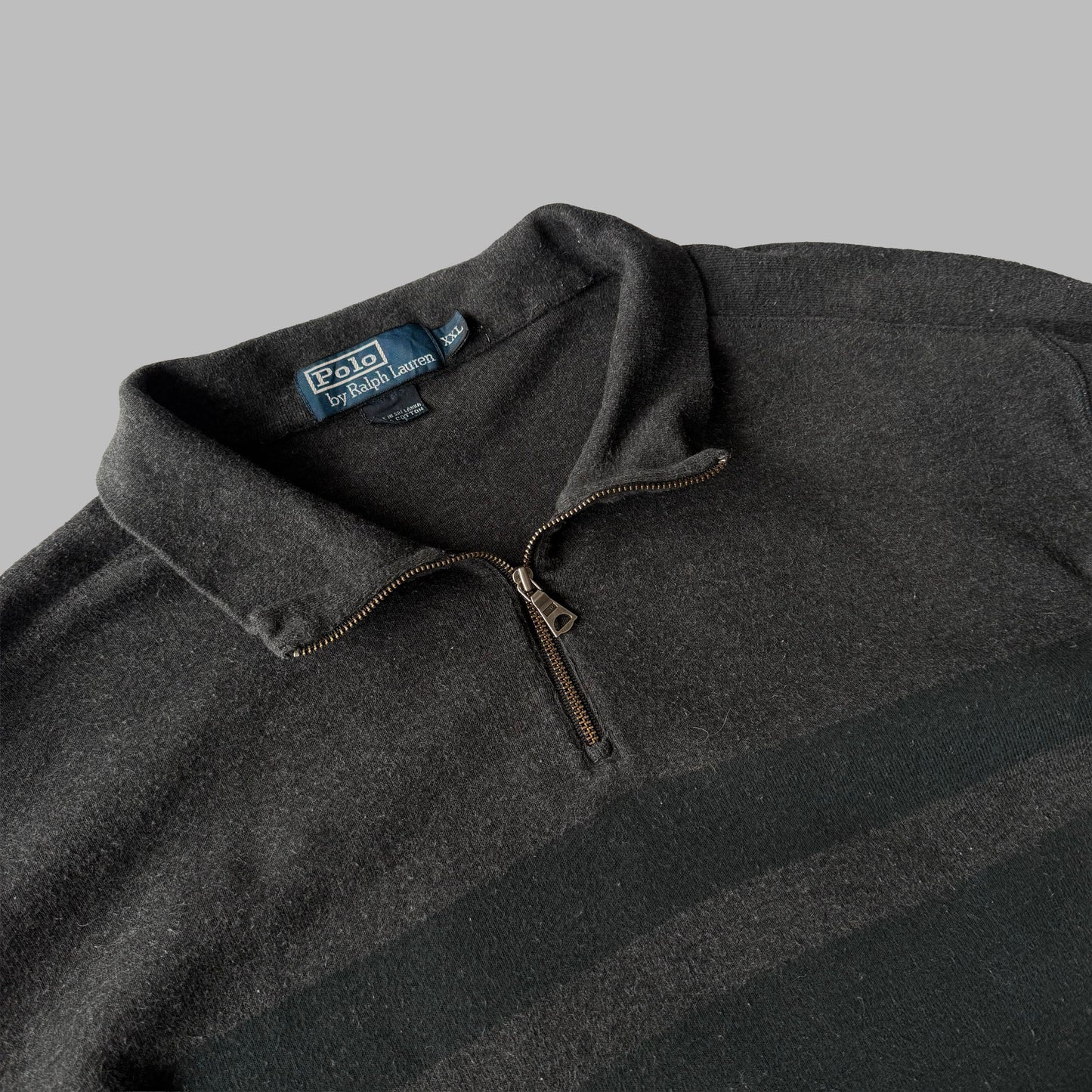 90s Ralph Lauren Striped Quarter Zip - XXL