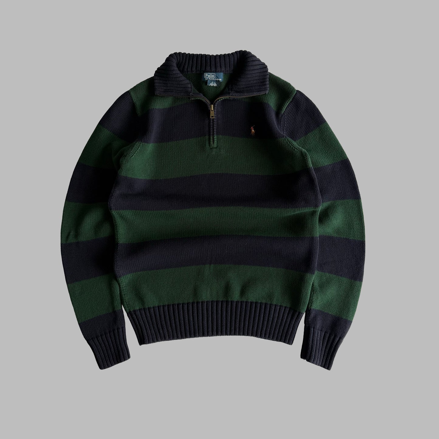 90s Polo Ralph Lauren Striped Quarter Zip - S