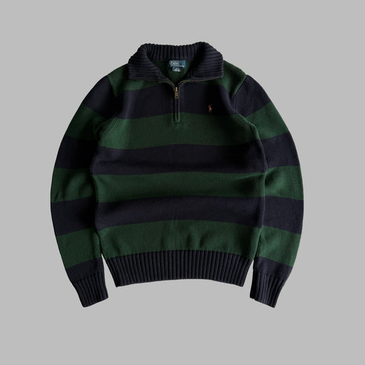 90s Polo Ralph Lauren Striped Quarter Zip - S