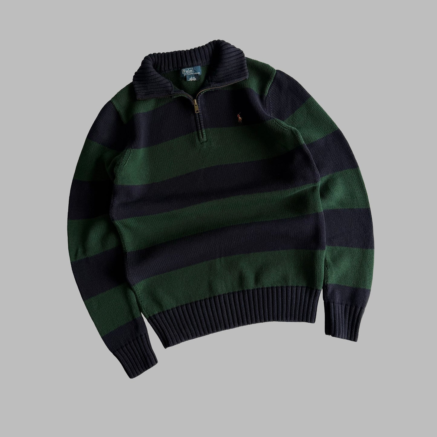 90s Polo Ralph Lauren Striped Quarter Zip - S