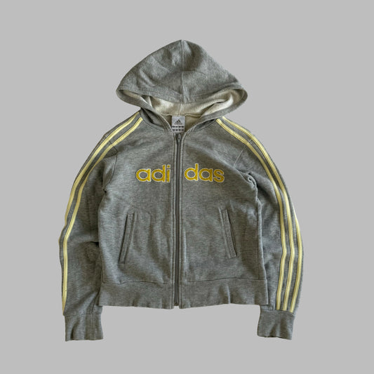 Y2K Adidas Three Stripe Spell Out Hoodie - XS