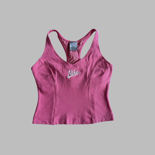 Y2K Nike Spell Out Fitted Activewear Top - S