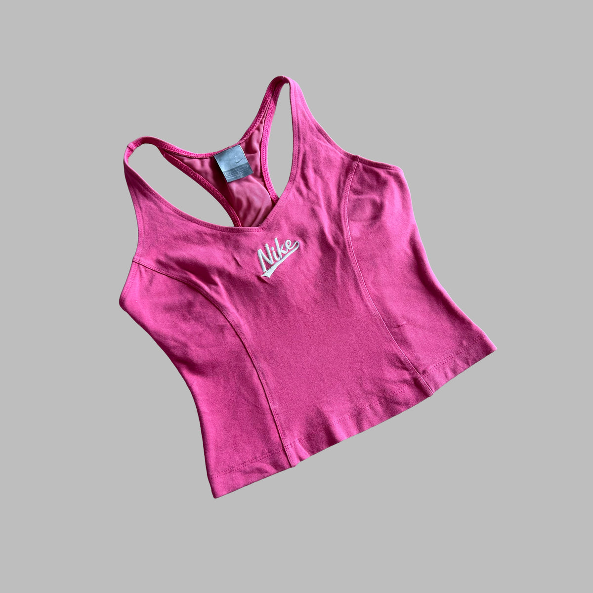 Y2K Nike Spell Out Fitted Activewear Top - S
