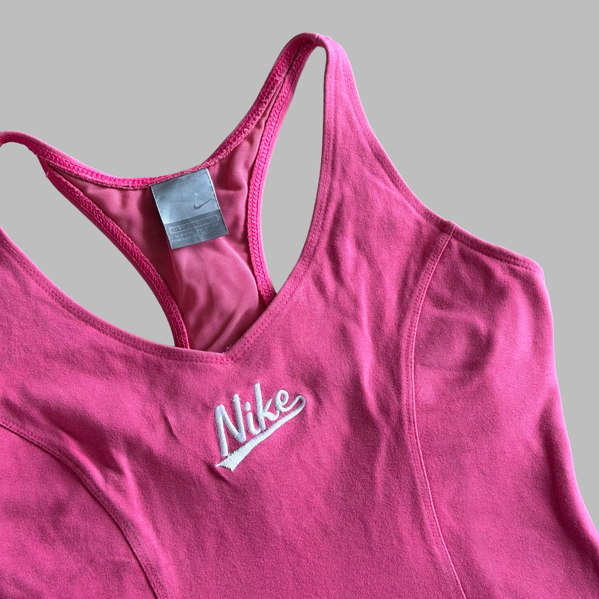 Y2K Nike Spell Out Fitted Activewear Top - S