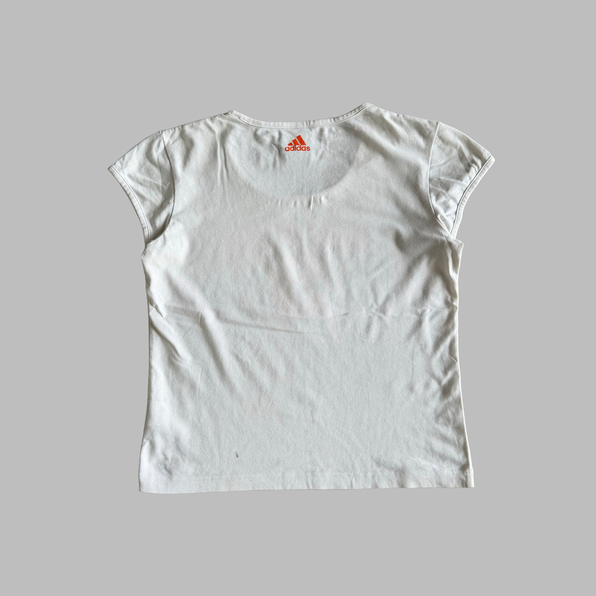 Y2K Adidas Spell Out Cap Sleeve Bay Tee - L